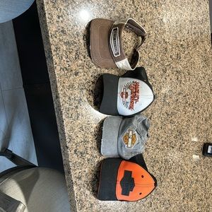 4 Harley hats